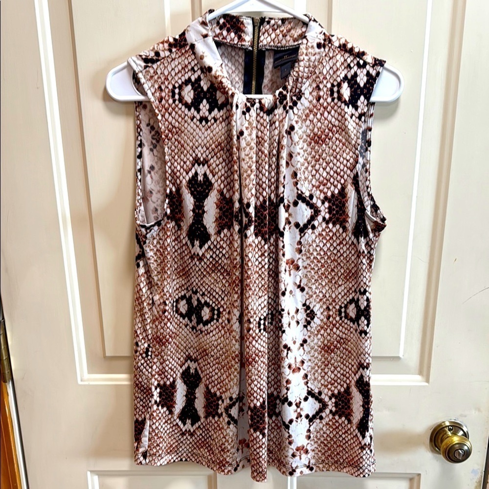 Worthington Snake Print Sleeveless Top Size L